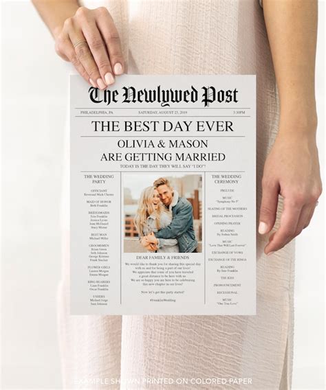 newspaper wedding program|free printable wedding programs diy.